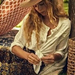 Anthropologie Mila Draped Button Down Blouse